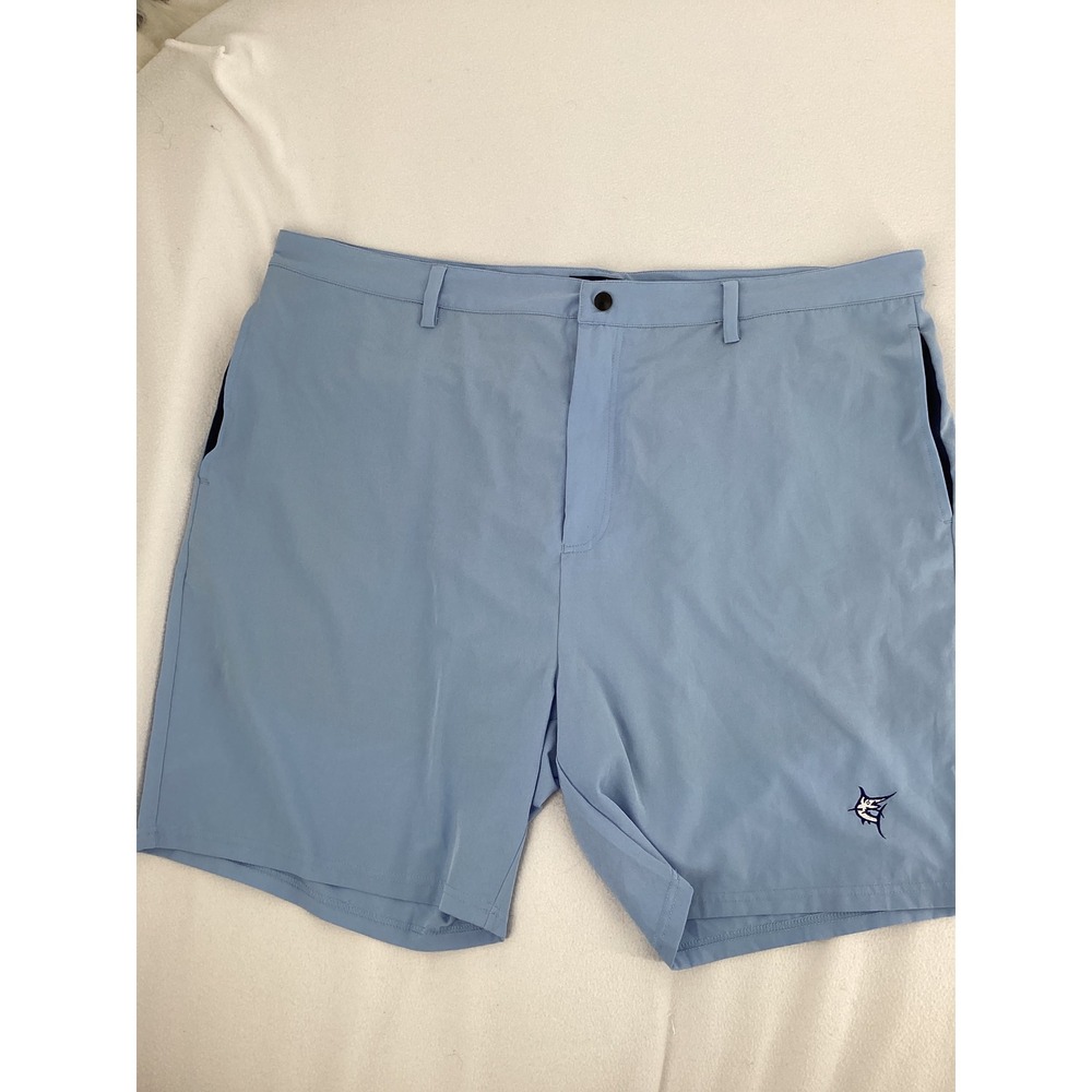 White Water Men Performance Shorts Light Blue Marlin Logo Built-in Liner Size 42